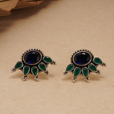 Blue & Green Silver Earrings