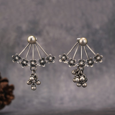 Silver Flowers Earrings