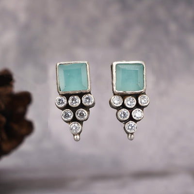 Monalisa Zircon Silver Earrings