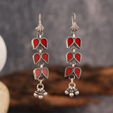 Tribal Silver Glass Earrings