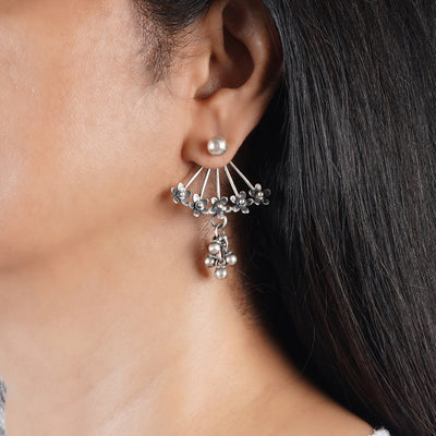 Silver Flowers Earrings