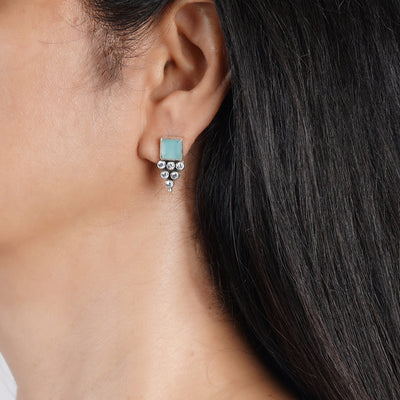 Monalisa Zircon Silver Earrings