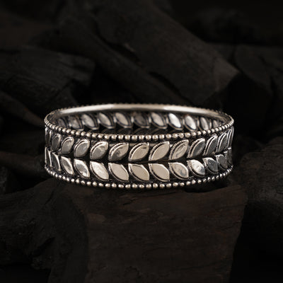 Silver Petals Bangle (Single)
