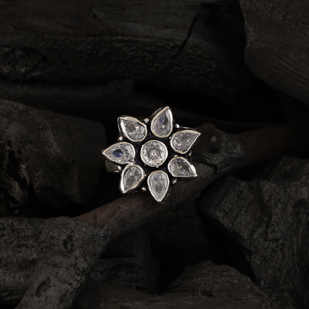 Zircon Flower Ring