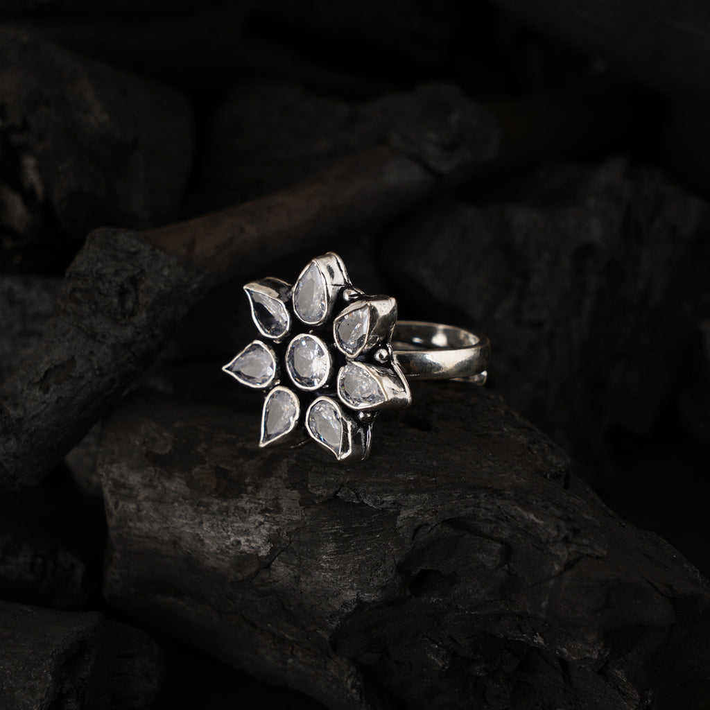 Zircon Flower Ring
