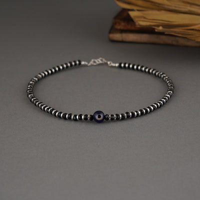 Sterling Silver Nazar Battu Anklet