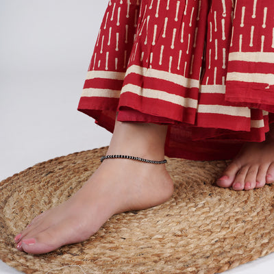 Silver Nazar Battu Anklet