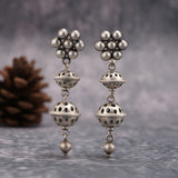 Tribal Silver Layered Earrings