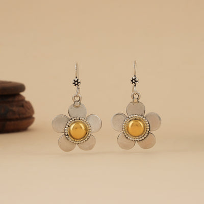 Dual Tone Silver Flower