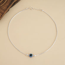 Load image into Gallery viewer, Evil Eye Silver Anklet