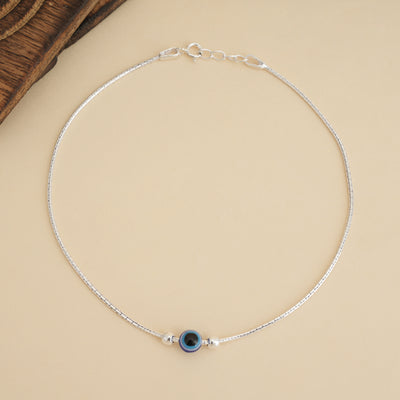 Evil Eye Silver Anklet
