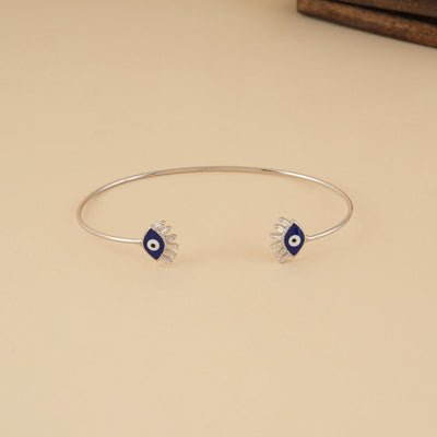 Evil Eye Silver Kada Bracelet
