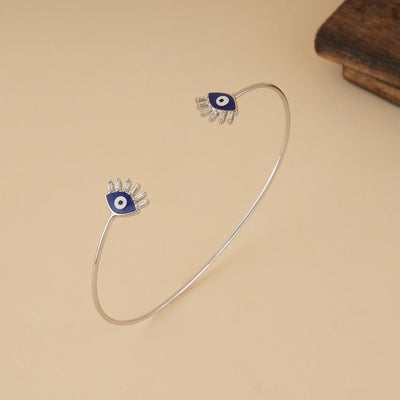 Evil Eye Silver Kada Bracelet