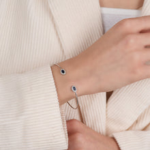 Load image into Gallery viewer, Evil Eye Silver Kada Bracelet