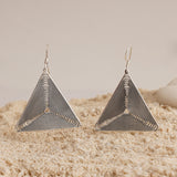 Filigree Triangle Silver Earrings