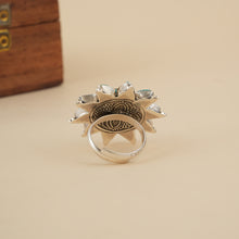 Load image into Gallery viewer, Floral Coral Silver Ring