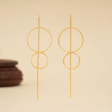 Load image into Gallery viewer, Silver Circle Drop Earrings