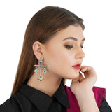 Green & Blue Enameled Earrings