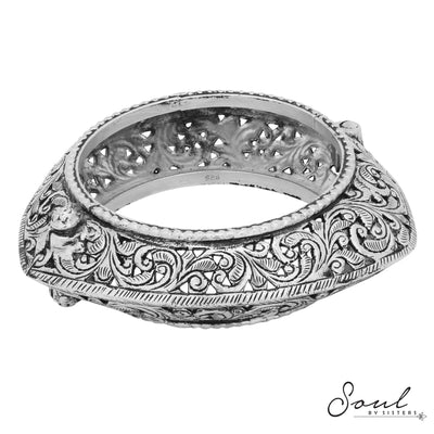 Hinged Opening Tribal Bangle