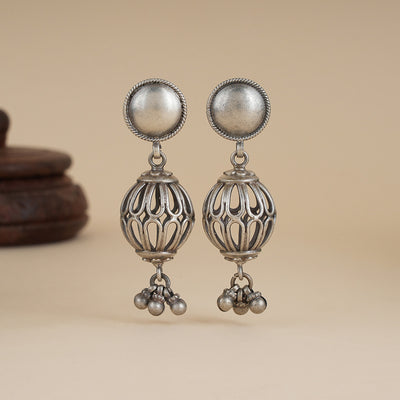 Intricate Jaali Silver Earrings