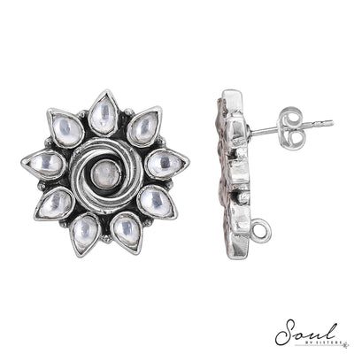 Kundan Flower Studs
