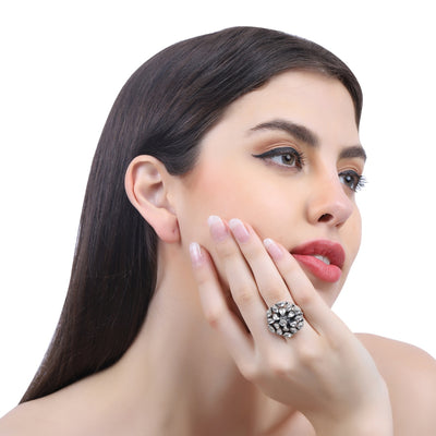 Large Kundan Adjustable Ring