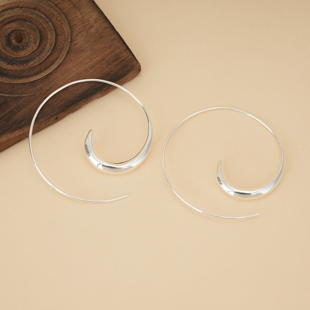 Large Silver Open Hoops