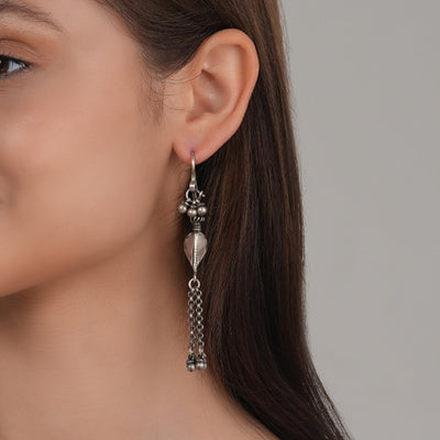 Long Chain Silver Earrings