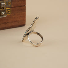 Load image into Gallery viewer, Long Sterling Silver Ring with Persian Turquoise