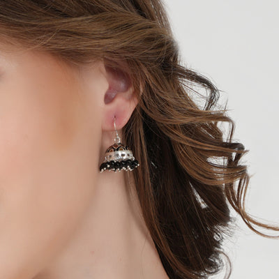 Meenakari Silver Jhumkies