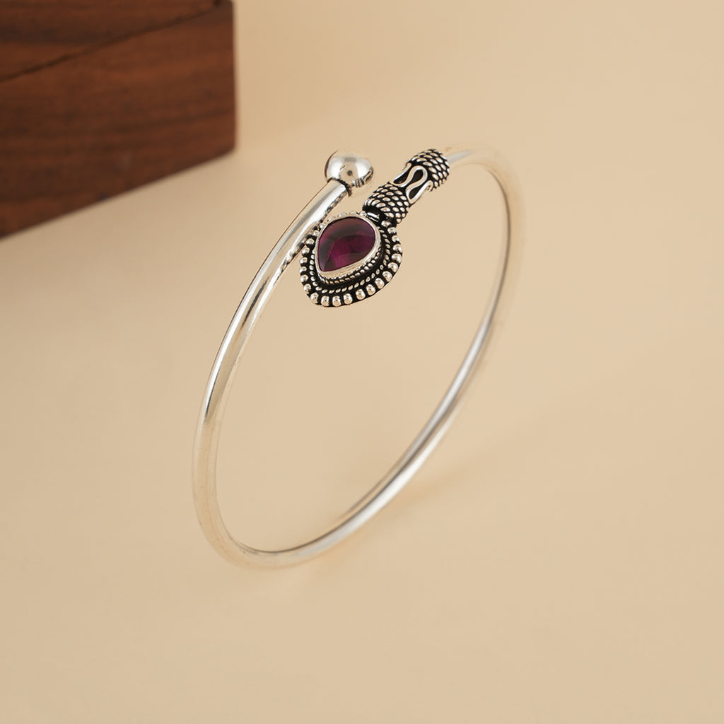 Open Ruby Leaf Bangle