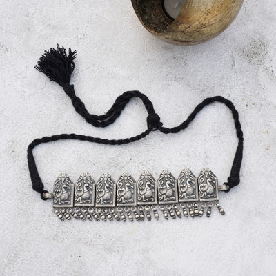 Silver Peacock Choker