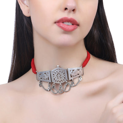 Peacock Cutwork Choker