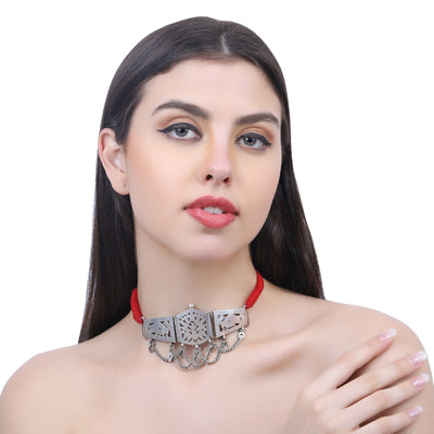 Peacock Cutwork Choker