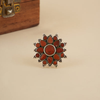 Mandala Coral Everyday Ring
