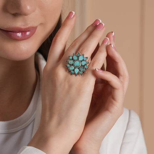 Mandala Turquoise Everyday Ring