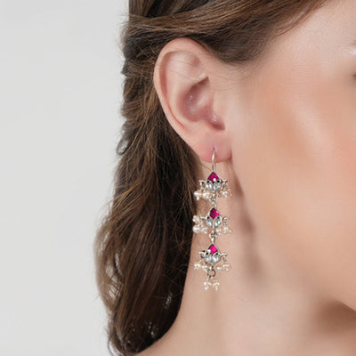 Pink Kundan Festive Earrings