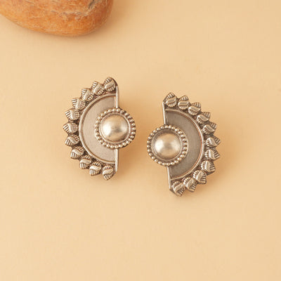 Quirky Silver Arc Studs