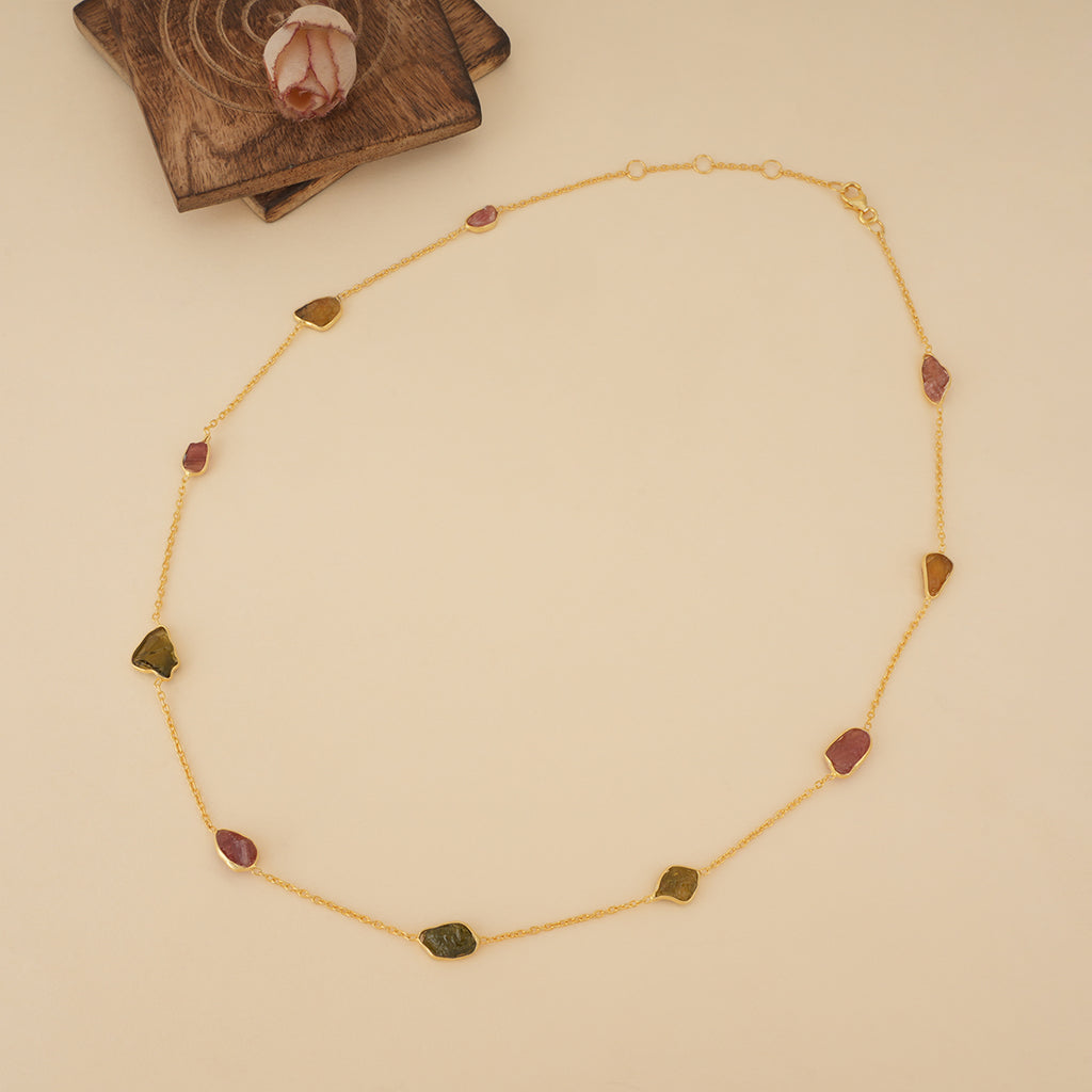 Wild Garden Goldplated Tourmaline Necklace