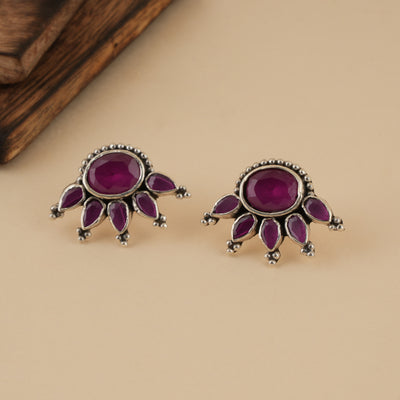 Ruby Silver Earrings