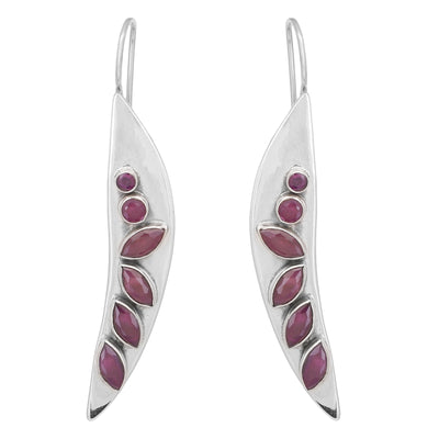 Ruby Sterling Silver Drops & Danglers