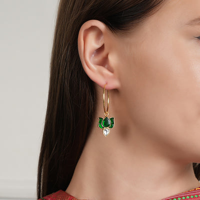 Shubharambh Goldplated Kundan Chaandbali