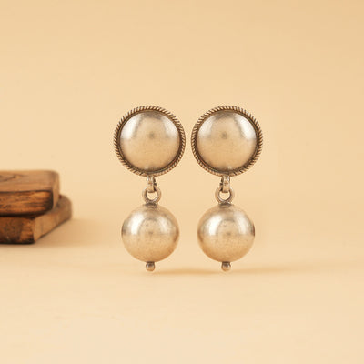 Silver Ball Drop Earrings