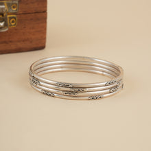 Load image into Gallery viewer, Everyday Embossed Silver Bangles  (Single)