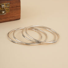 Load image into Gallery viewer, Everyday Embossed Silver Bangles  (Single)