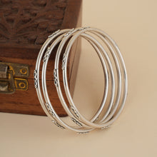 Load image into Gallery viewer, Everyday Embossed Silver Bangles  (Single)