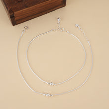Load image into Gallery viewer, Silver Bead Snake Chain Anklet