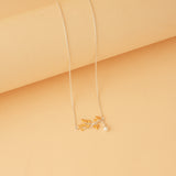 Goldplated Zircon Leaf Necklace