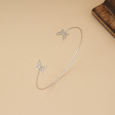 Silver Butterfly Kada Bracelet