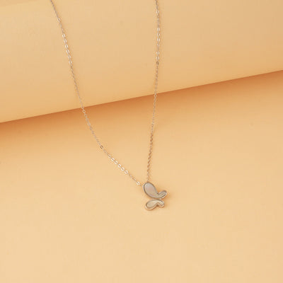 Silver Butterfly Pendant Necklace